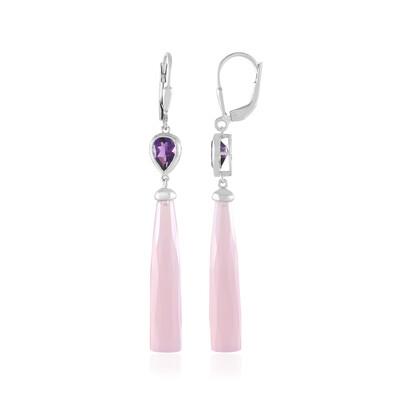 Lavender Chalcedony Silver Earrings (KM by Juwelo)