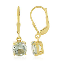 Green Amethyst Silver Earrings