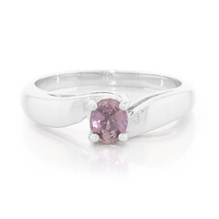 Unheated Ceylon Purple Sapphire Silver Ring
