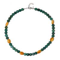 Yellow Agate Silver Necklace