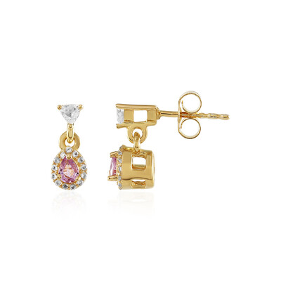 Madagascar Pink Sapphire Silver Earrings