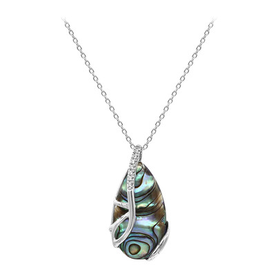 Abalone Shell Silver Necklace (M de Luca)