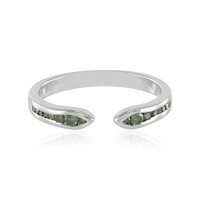 I3 Green Diamond Silver Ring