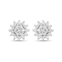 I3 (J) Diamond Silver Earrings