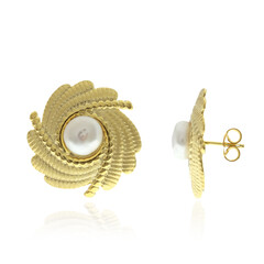 White Freshwater Pearl Silver Earrings (Joias do Paraíso)