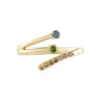 I2 Blue Diamond Silver Ring