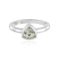 Green Amethyst Silver Ring