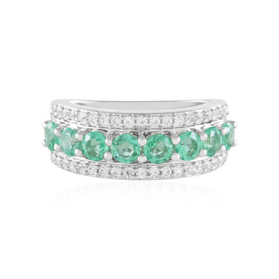Colombian Emerald Silver Ring