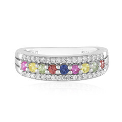Pink Sapphire Silver Ring
