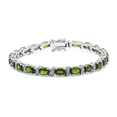 Russian Diopside Silver Bracelet
