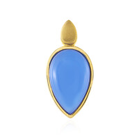 Blue Chalcedony Silver Pendant