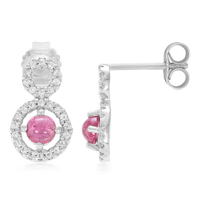 Pink Tourmaline Silver Earrings