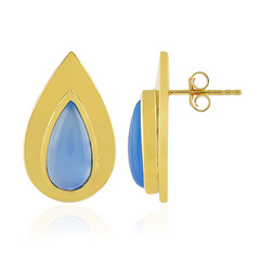 Blue Chalcedony Silver Earrings