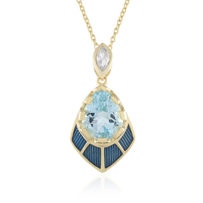 Sky Blue Topaz Silver Necklace (Adela Silber)