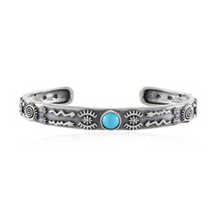 Sleeping Beauty Turquoise Silver Bangle (Desert Chic)