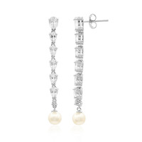 White Topaz Silver Earrings