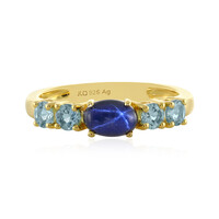 Blue Star Sapphire Silver Ring