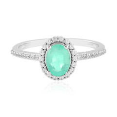 Russian Emerald Silver Ring