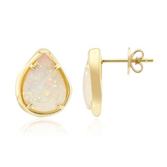 18K Brazilian White Opal Gold Earrings