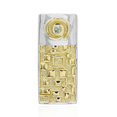 Green Sapphire Silver Pendant (MONOSONO COLLECTION)