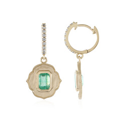 9K Russian Emerald Gold Earrings
