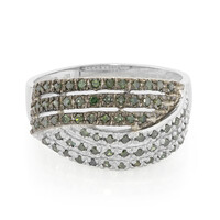 Fancy Diamond Silver Ring