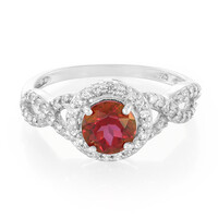 Cherry Topaz Silver Ring