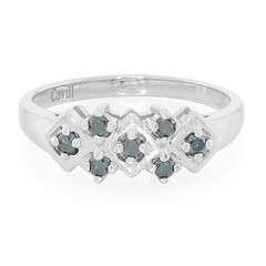 Fancy Diamond Silver Ring