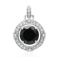Black Spinel Silver Pendant