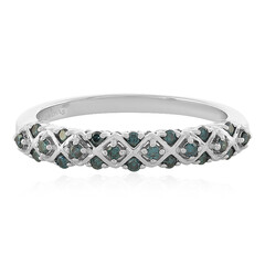 I3 Blue Diamond Silver Ring