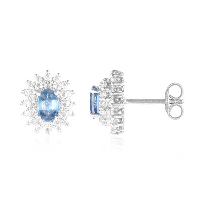 Peacock Kyanite Silver Earrings