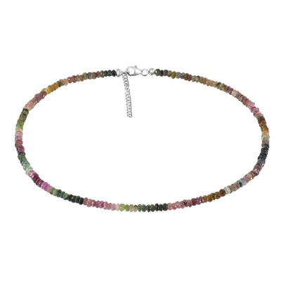 Fancy Tourmaline Silver Necklace