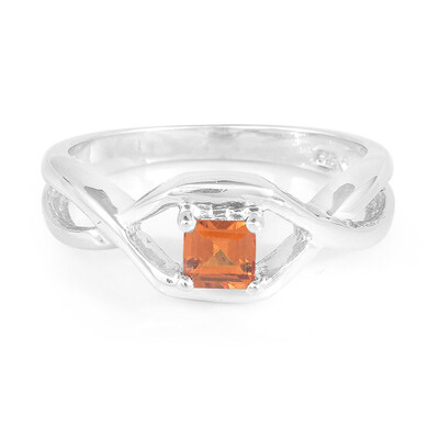 Hessonite Garnet Silver Ring