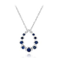 10K Ceylon Blue Sapphire Gold Necklace
