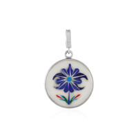 White Marble Silver Pendant