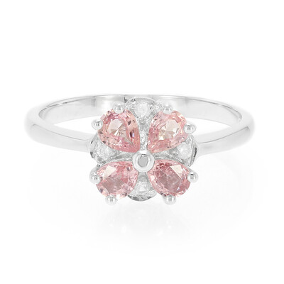 Padparadscha Sapphire Silver Ring