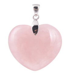 Rose Quartz Silver Pendant