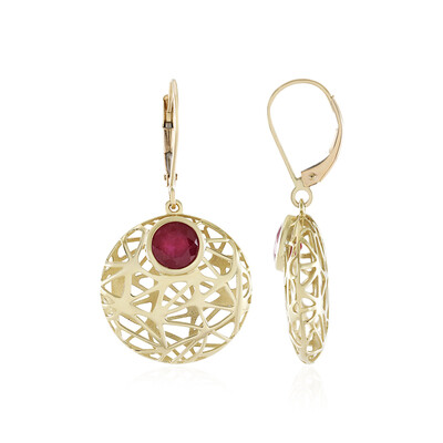 9K Madagascar Ruby Gold Earrings (Ornaments by de Melo)