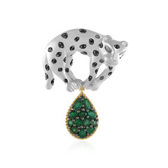 Zambian Emerald Silver Brooch (Gems en Vogue)
