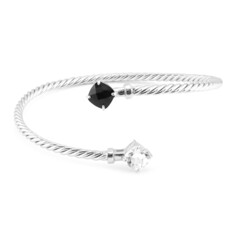 White Topaz Silver Bangle