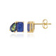 Navy Blue Quartz Silver Earrings