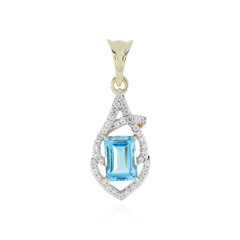 9K Swiss Blue Topaz Gold Pendant (Adela Gold)