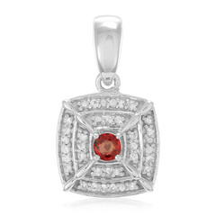 Sunset Ruby Silver Pendant