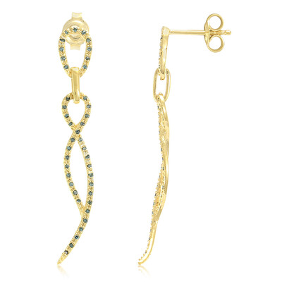 Fancy Diamond Silver Earrings