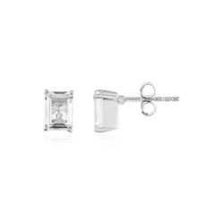 White Quartz Silver Earrings