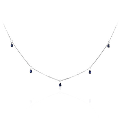 14K Ceylon Blue Sapphire Gold Necklace (CIRARI)