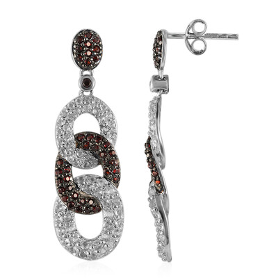 Garnet Silver Earrings