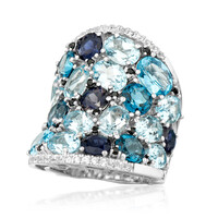Swiss Blue Topaz Silver Ring (Dallas Prince Designs)