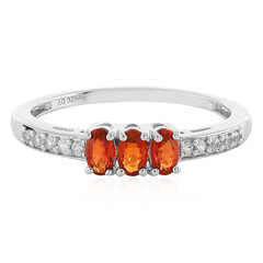 Sunset Ruby Silver Ring