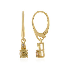 Yellow Zircon Silver Earrings